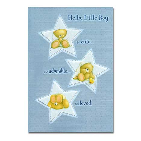 New Baby Boy Forever Friends Card